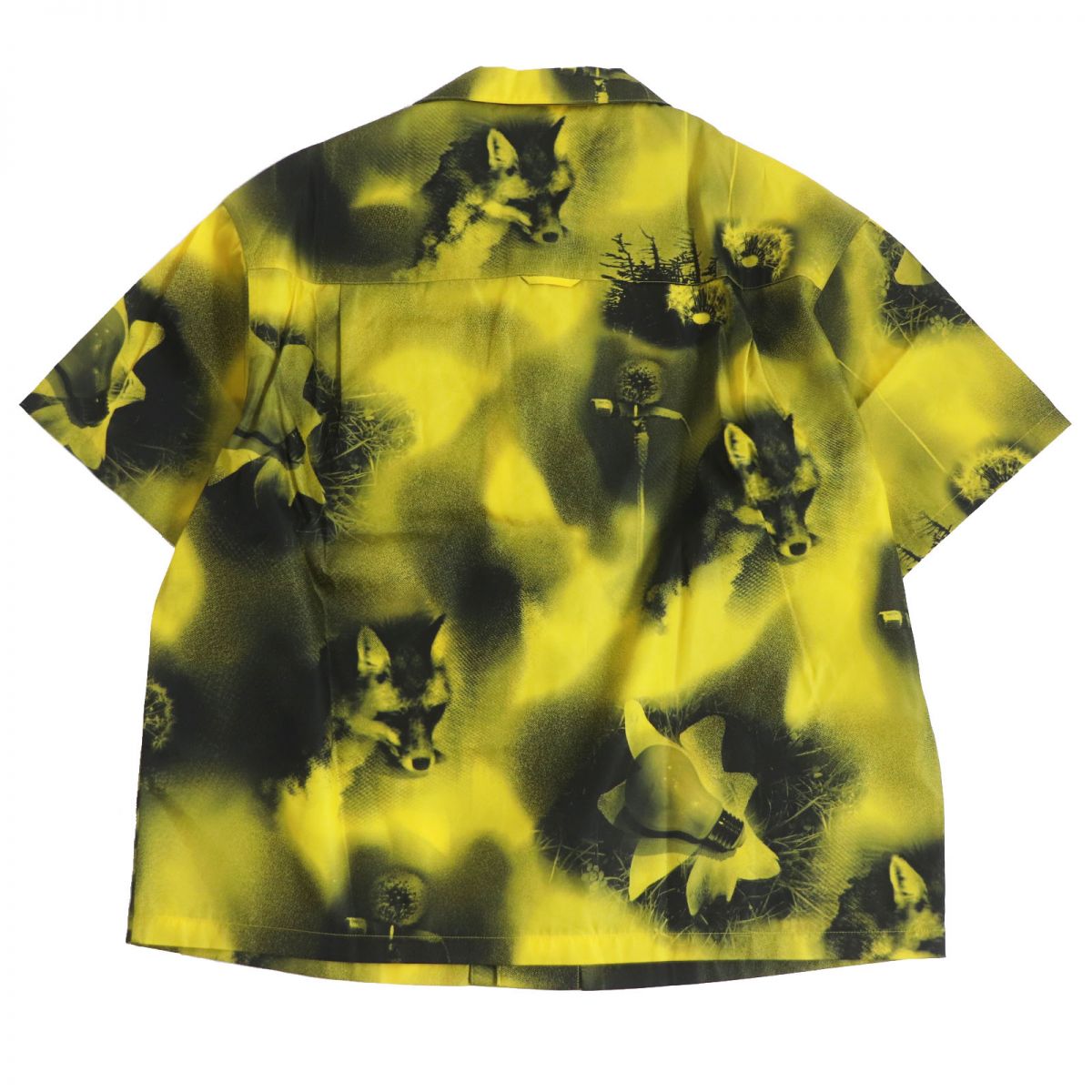 Prada RE-NYLON Open Collar Shirt Yellow M