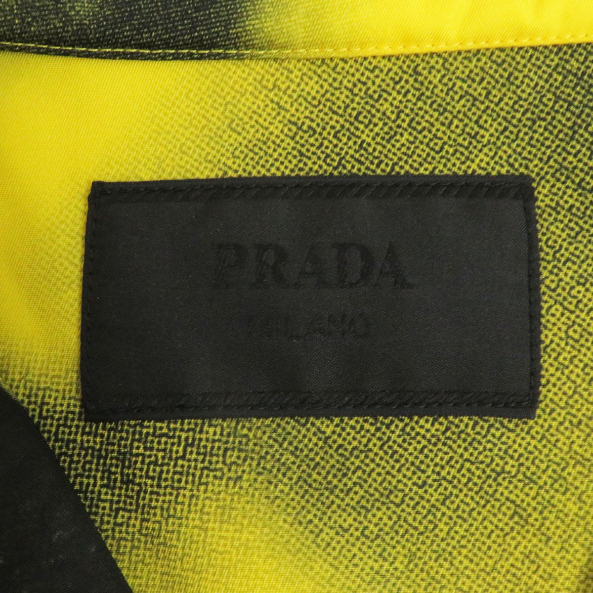 Prada RE-NYLON Open Collar Shirt Yellow M