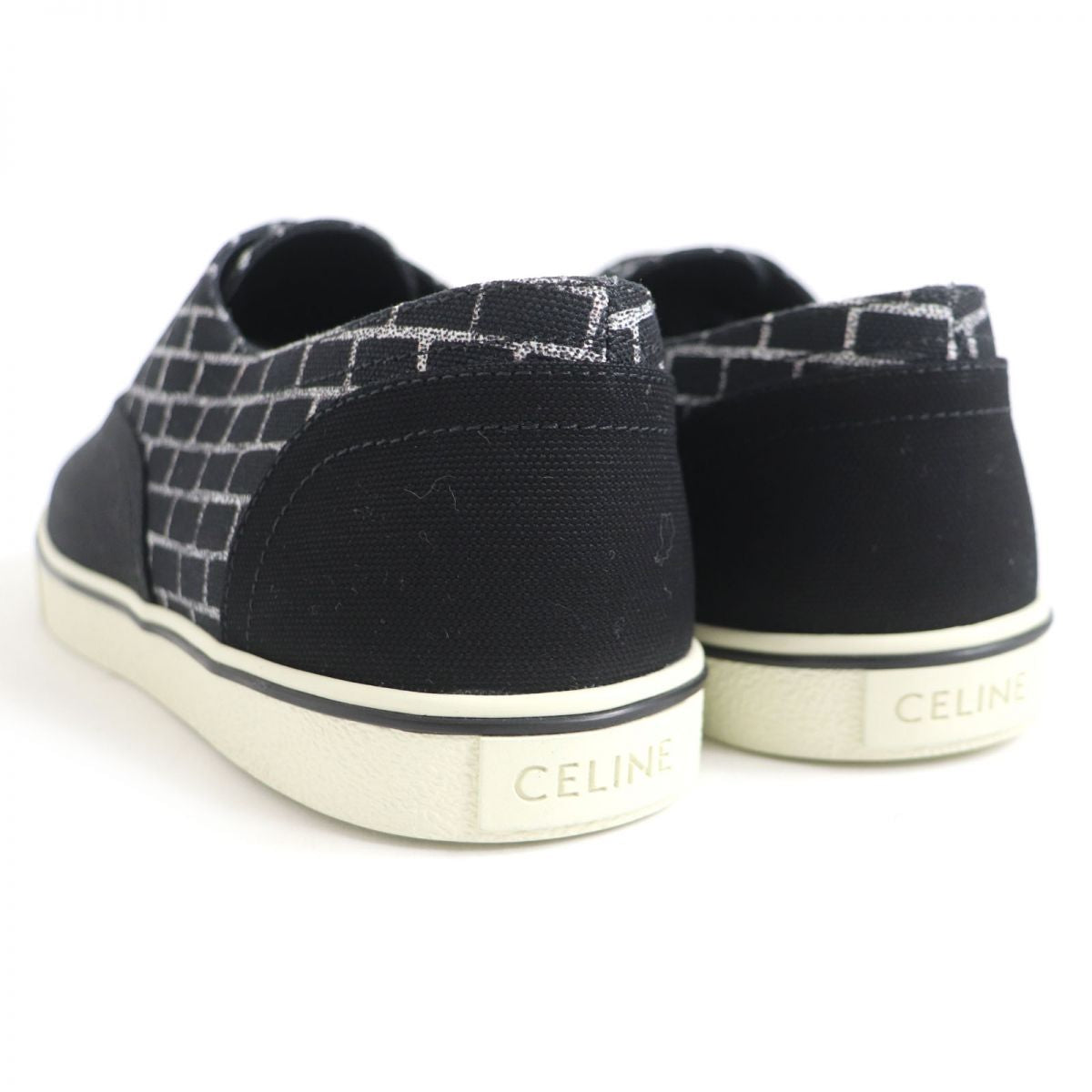 Celine Canvas Lace-up Sneakers Black 41