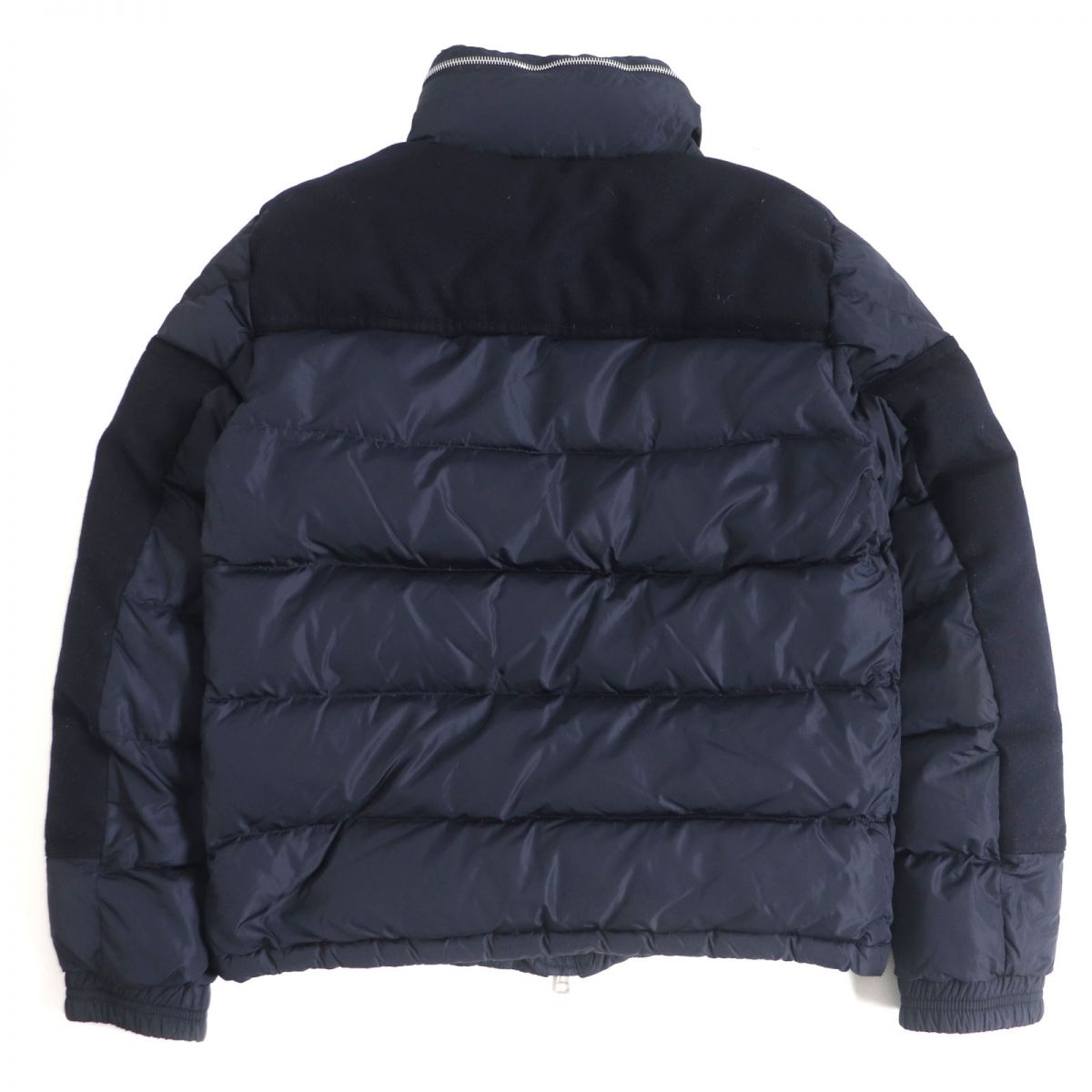 Moncler ARCS Wool Logo Hooded Down Jacket Navy