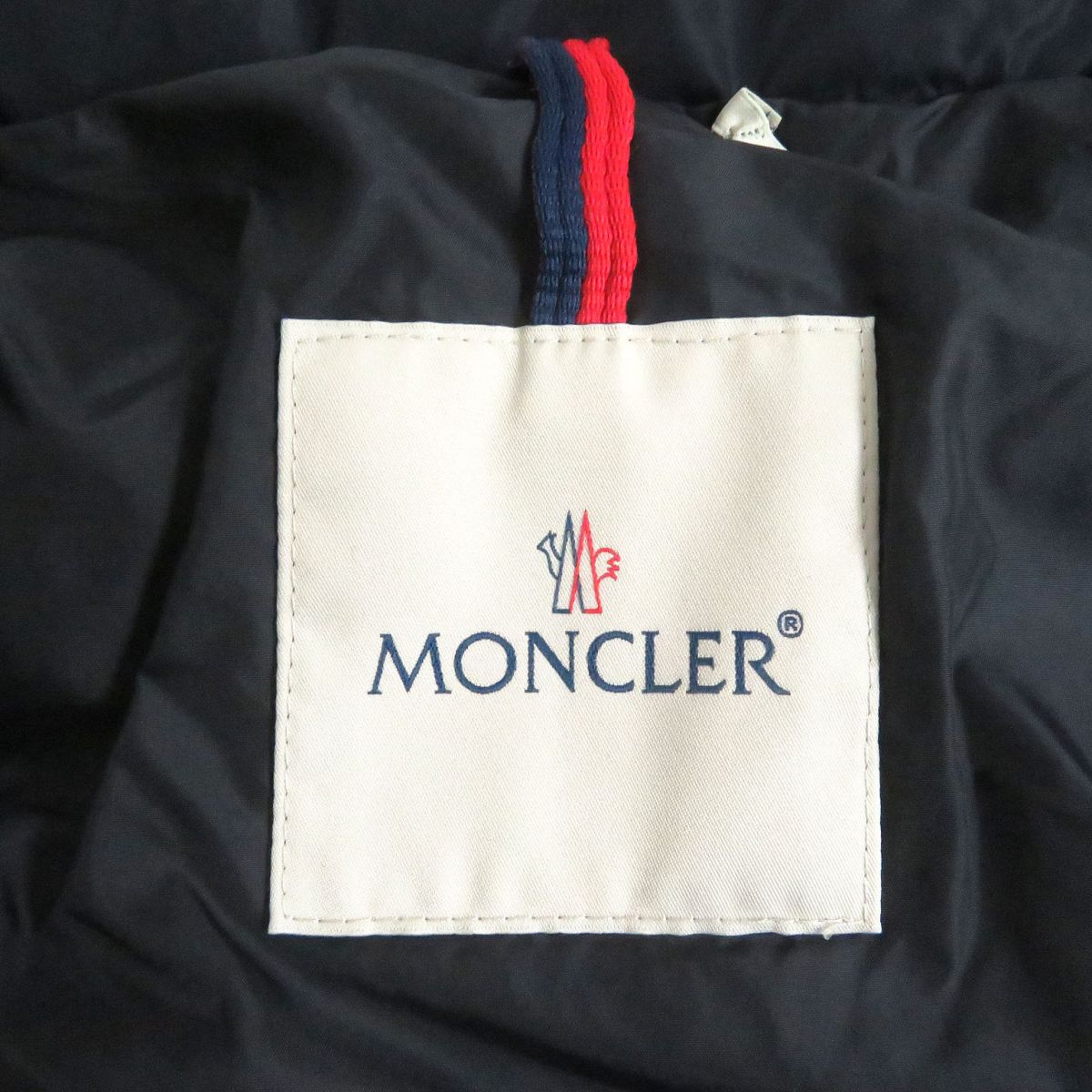 Moncler ARCS Wool Logo Hooded Down Jacket Navy