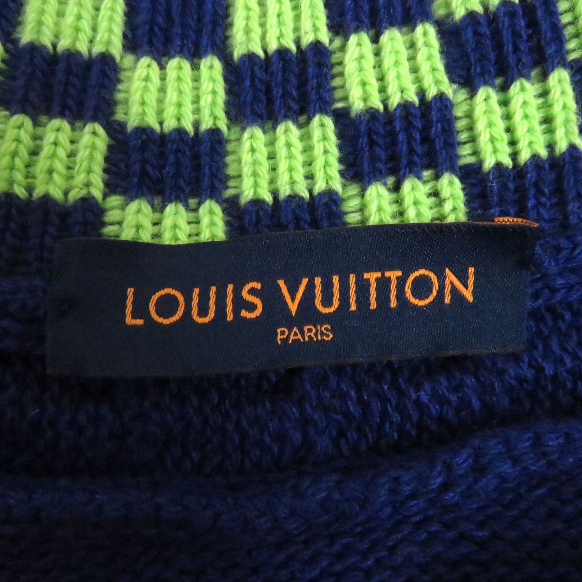 Louis Vuitton Damier Jacquard V-neck Cashmere Sweater M