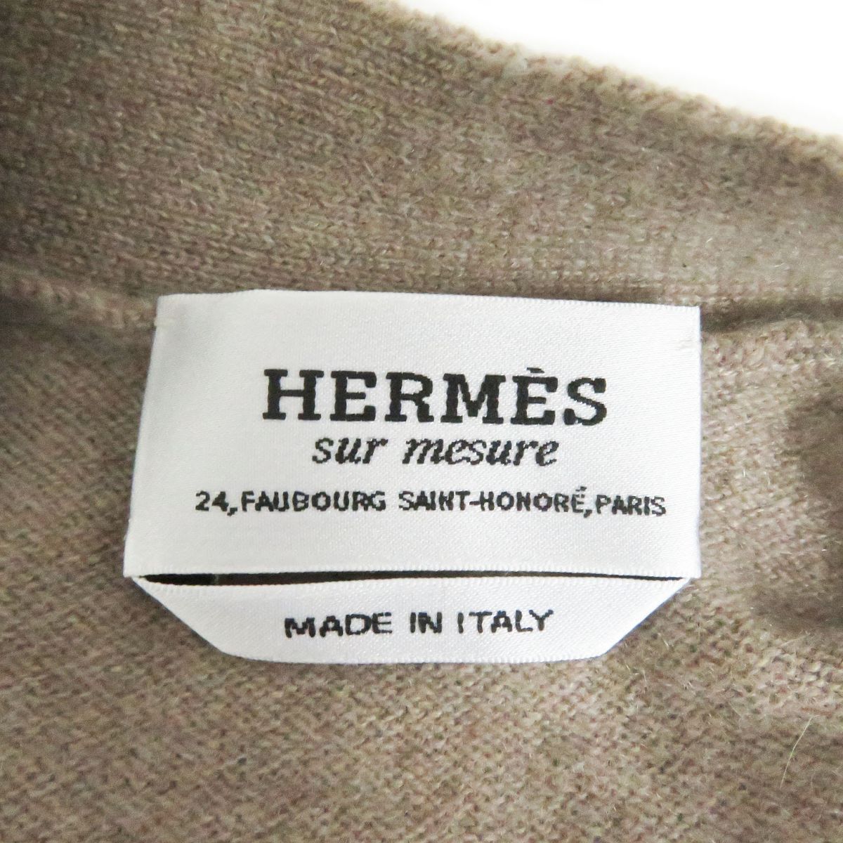 Hermes Cashmere Long Sleeve Cardigan Sweater Beige