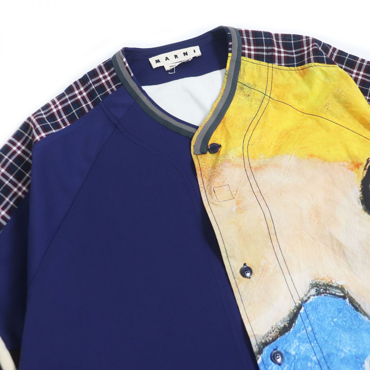 Marni Patchwork Oversized Baseball Shirt Multicolor 48