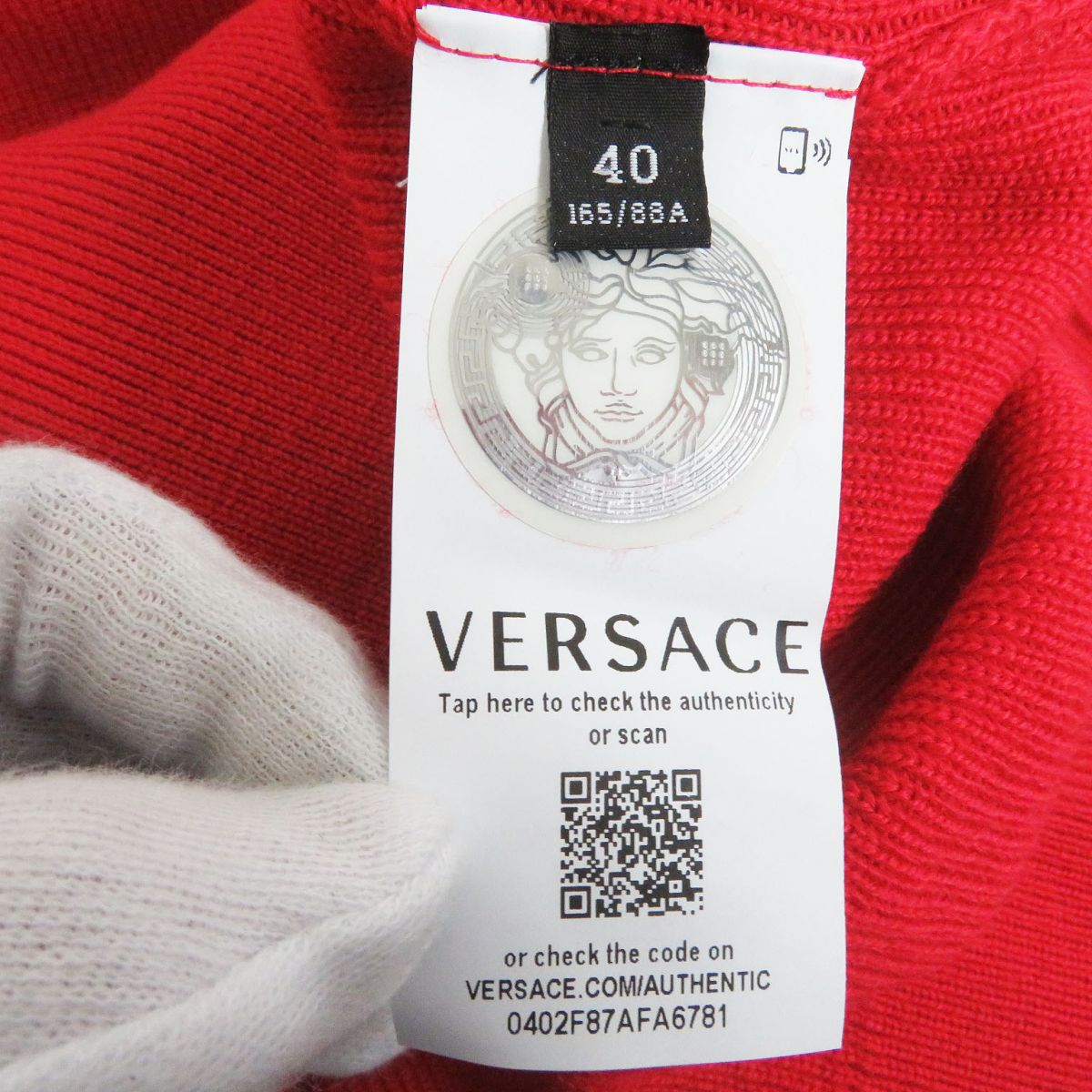 Versace Wool Sweater A85042 Red 40 Italy