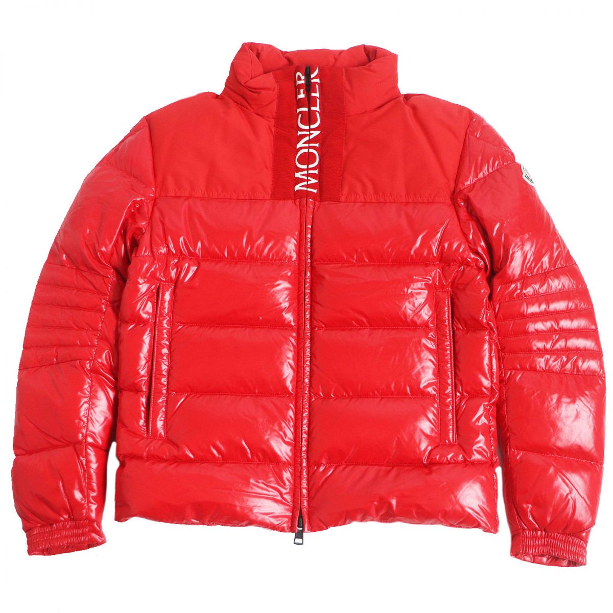 Moncler BRUEL Logo Hooded Down Jacket Red