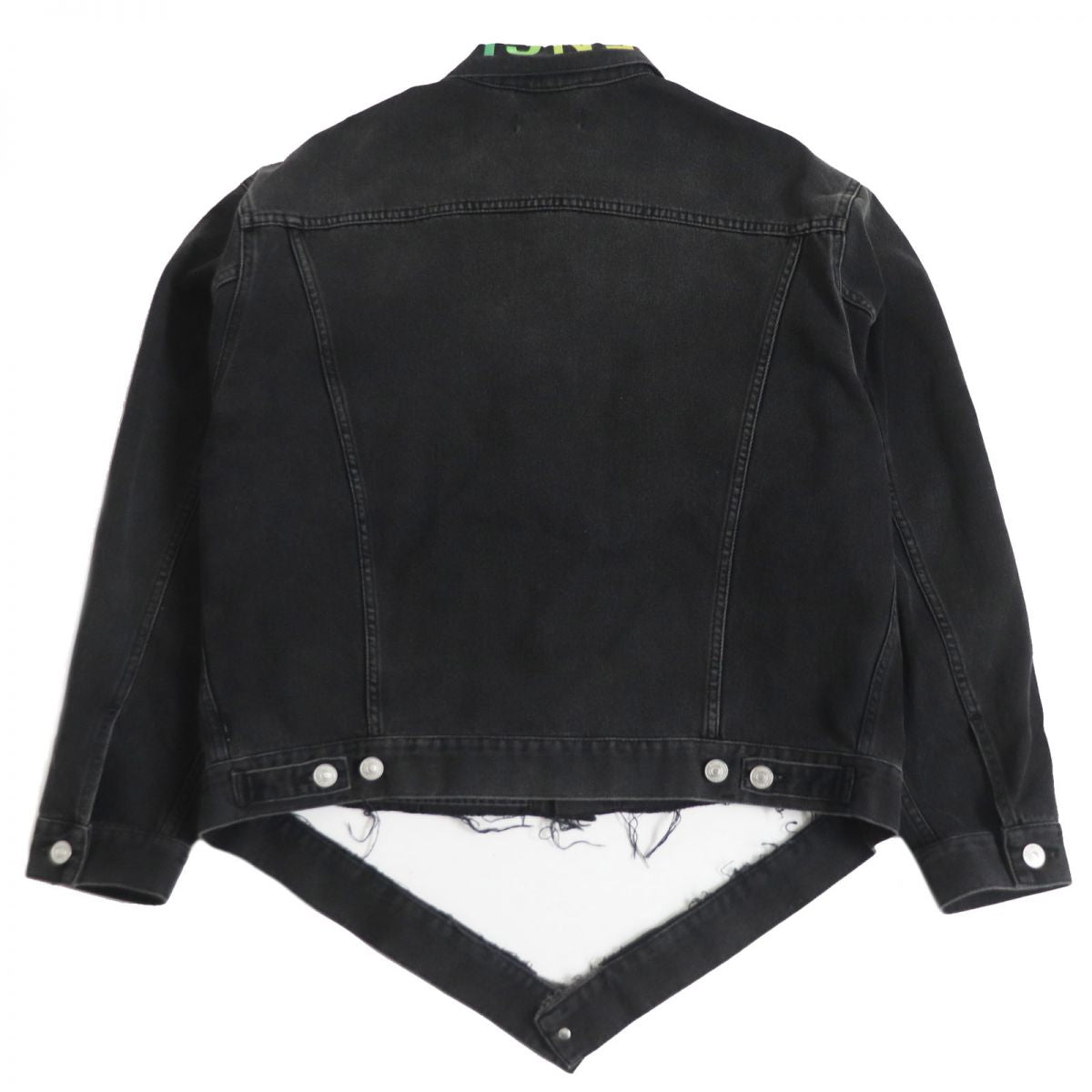 Balenciaga Rainbow Logo Denim Jacket Black 36