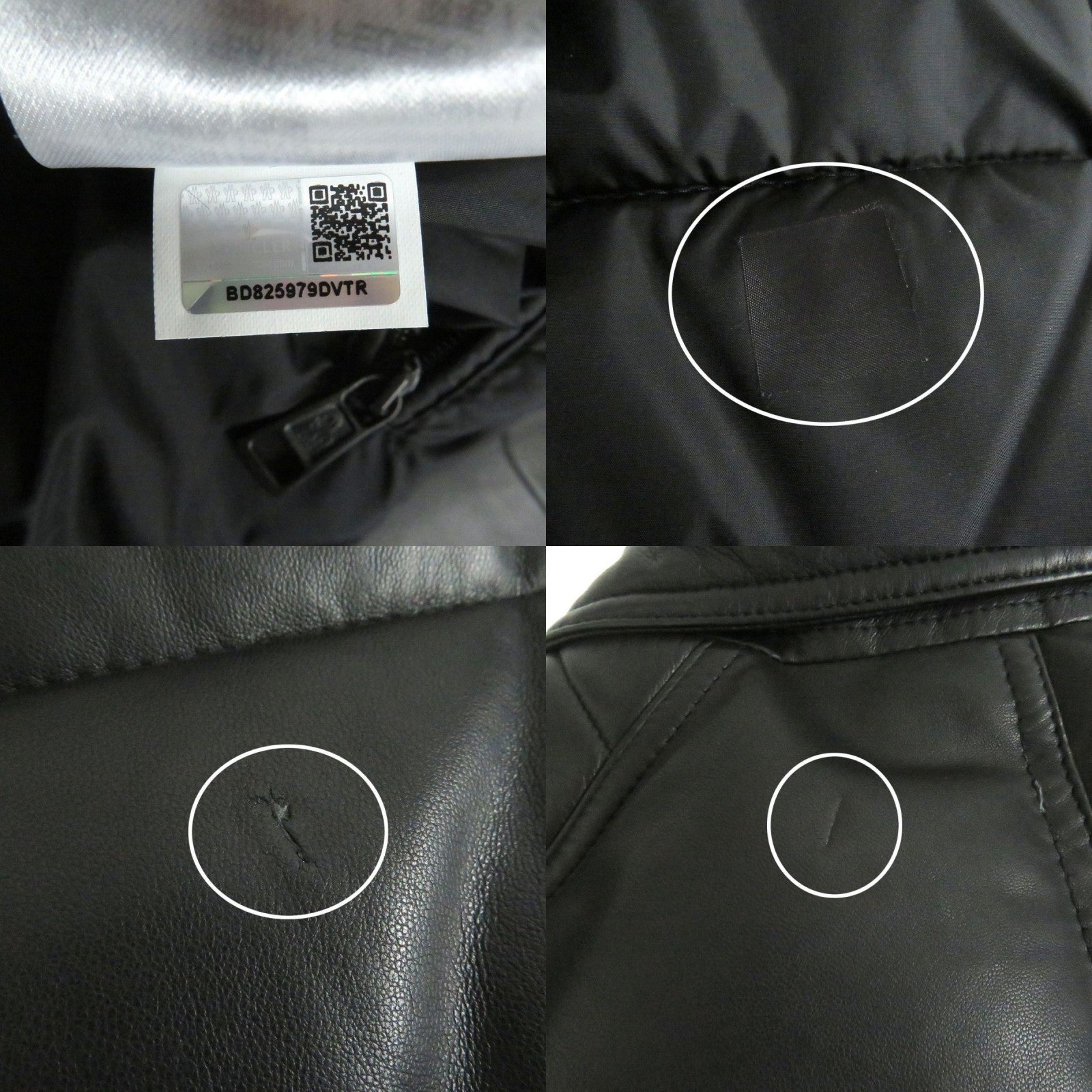 Moncler LECLERC Lamb Leather Down Jacket Black