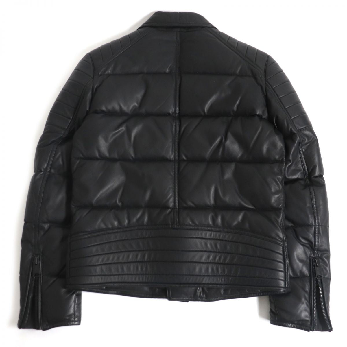 Moncler LECLERC Lamb Leather Down Jacket Black