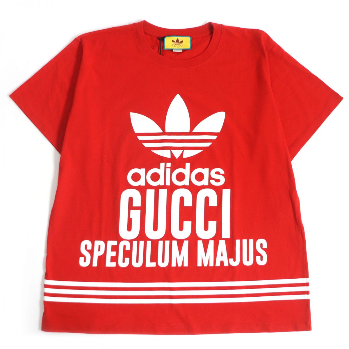 Gucci Adidas Trefoil Logo T-Shirt Red L