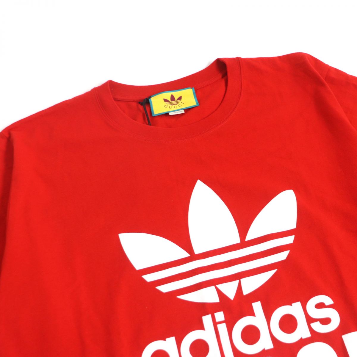 Gucci Adidas Trefoil Logo T-Shirt Red L