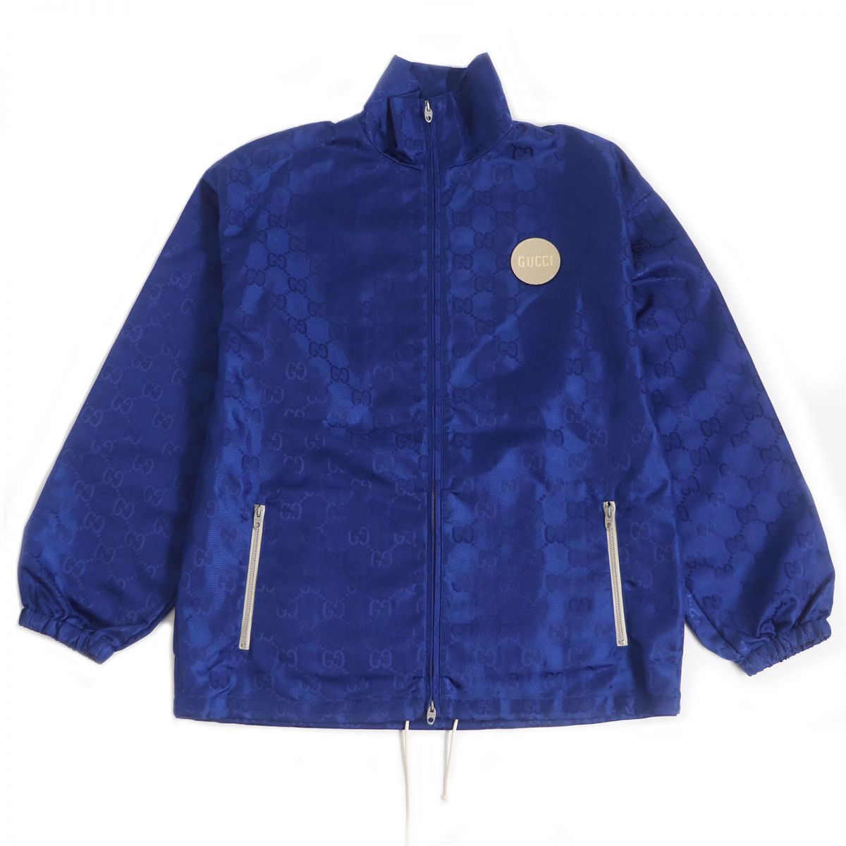 Gucci GG Pattern Leather Track Jacket Blue