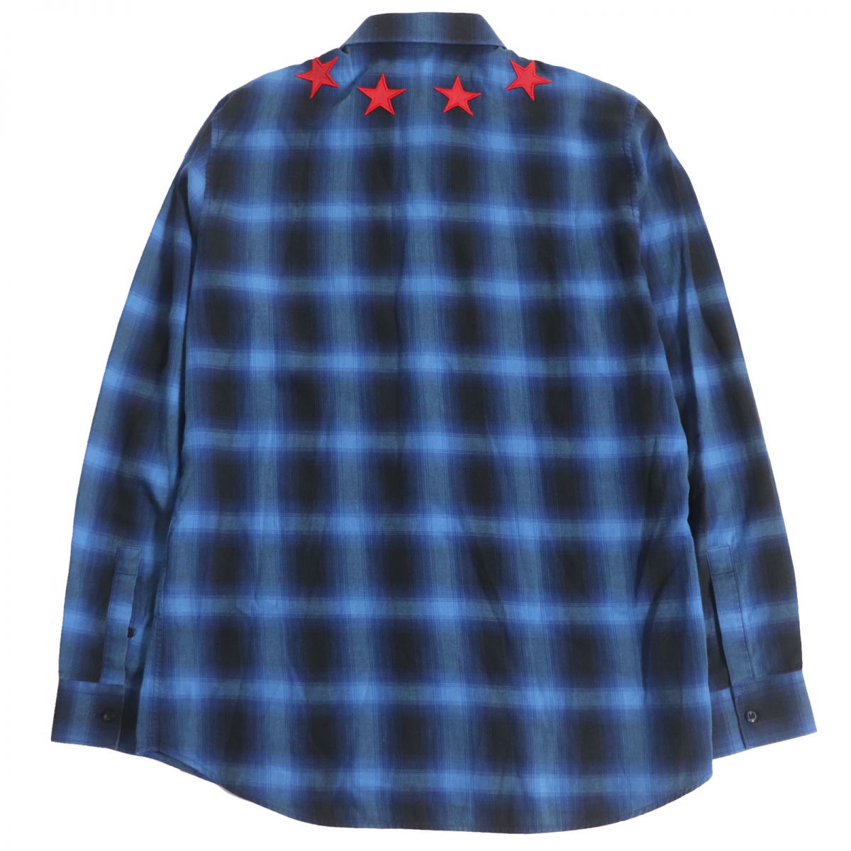 Givenchy Star Patch Check Shirt Blue Size 41