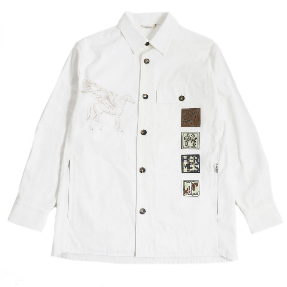 Hermes ICONES AU CARRE Horse Embroidery Shirt