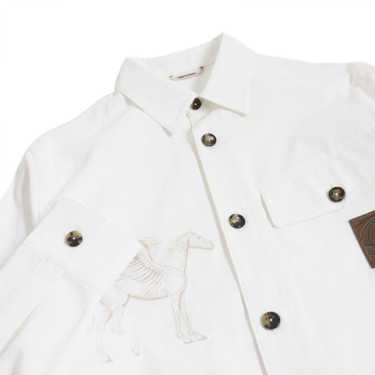 Hermes ICONES AU CARRE Horse Embroidery Shirt