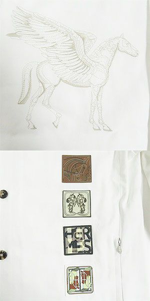 Hermes ICONES AU CARRE Horse Embroidery Shirt