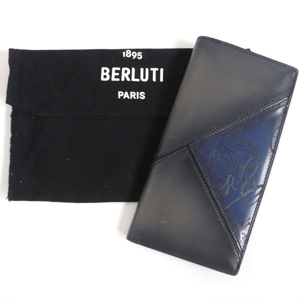 Berluti Santal Patchwork Calligraphy Leather Wallet