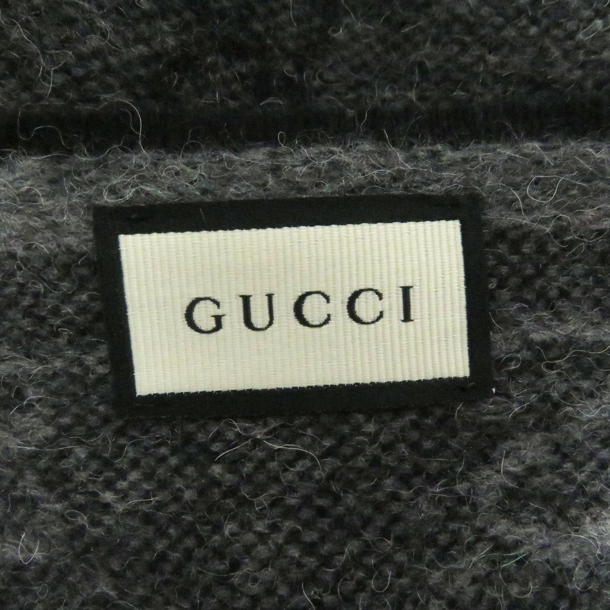 Gucci GG Pattern Wool Alpaca Fringe Scarf