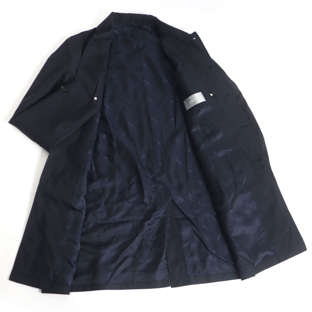 Dior Saddle Arm Pocket Baldachin Coat Navy 44