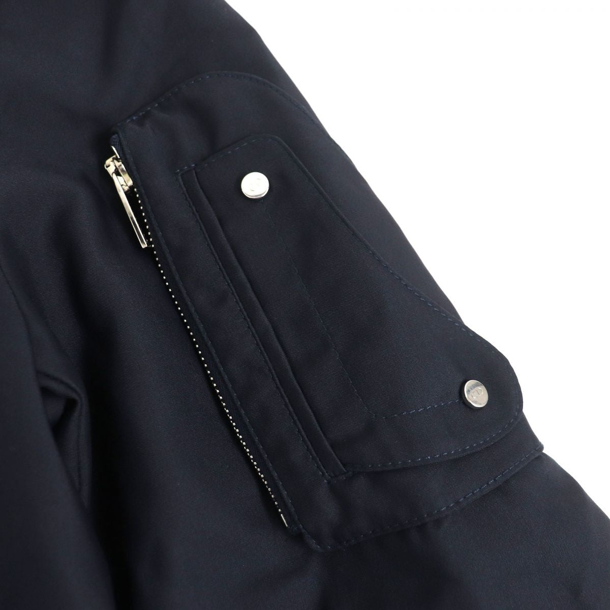 Dior Saddle Arm Pocket Baldachin Coat Navy 44