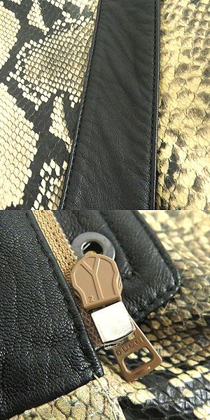 GUCCI Python Embossed Leather 3WAY Blouson Jacket