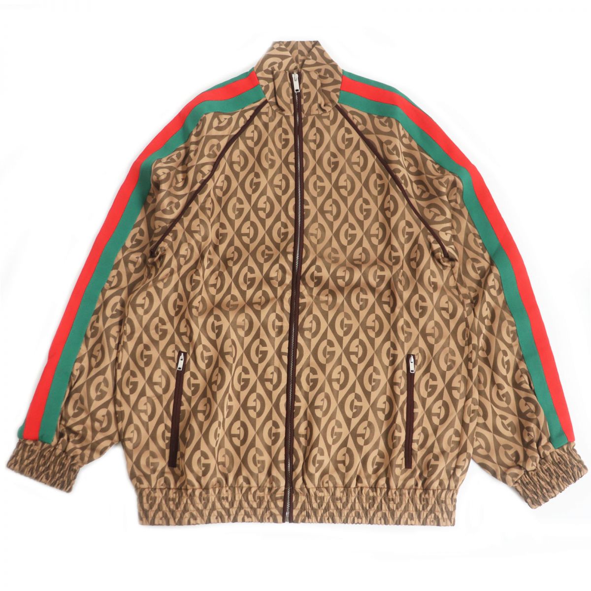 Gucci Rhombus Pattern Track Jacket Brown S