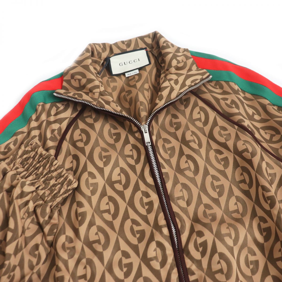 Gucci Rhombus Pattern Track Jacket Brown S