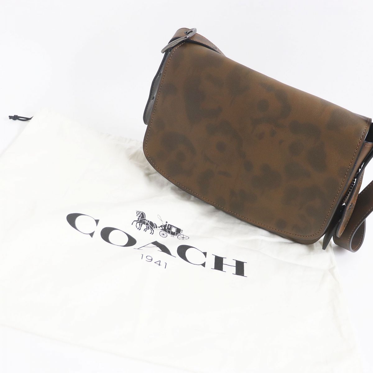 Coach Leather Messenger Shoulder Bag Brown