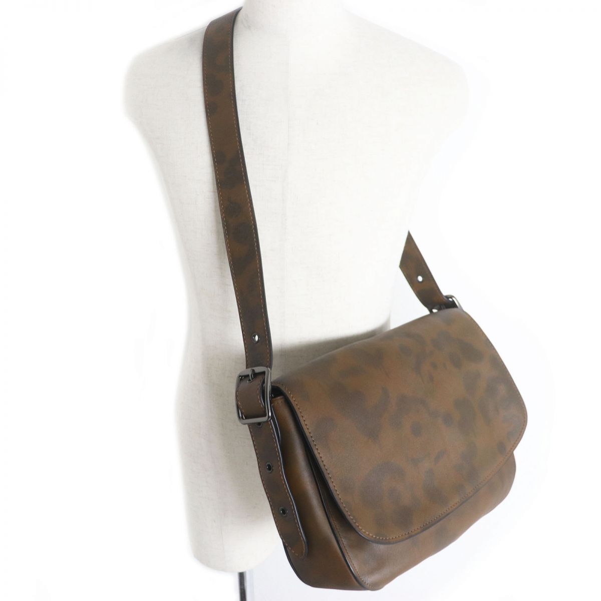 Coach Leather Messenger Shoulder Bag Brown