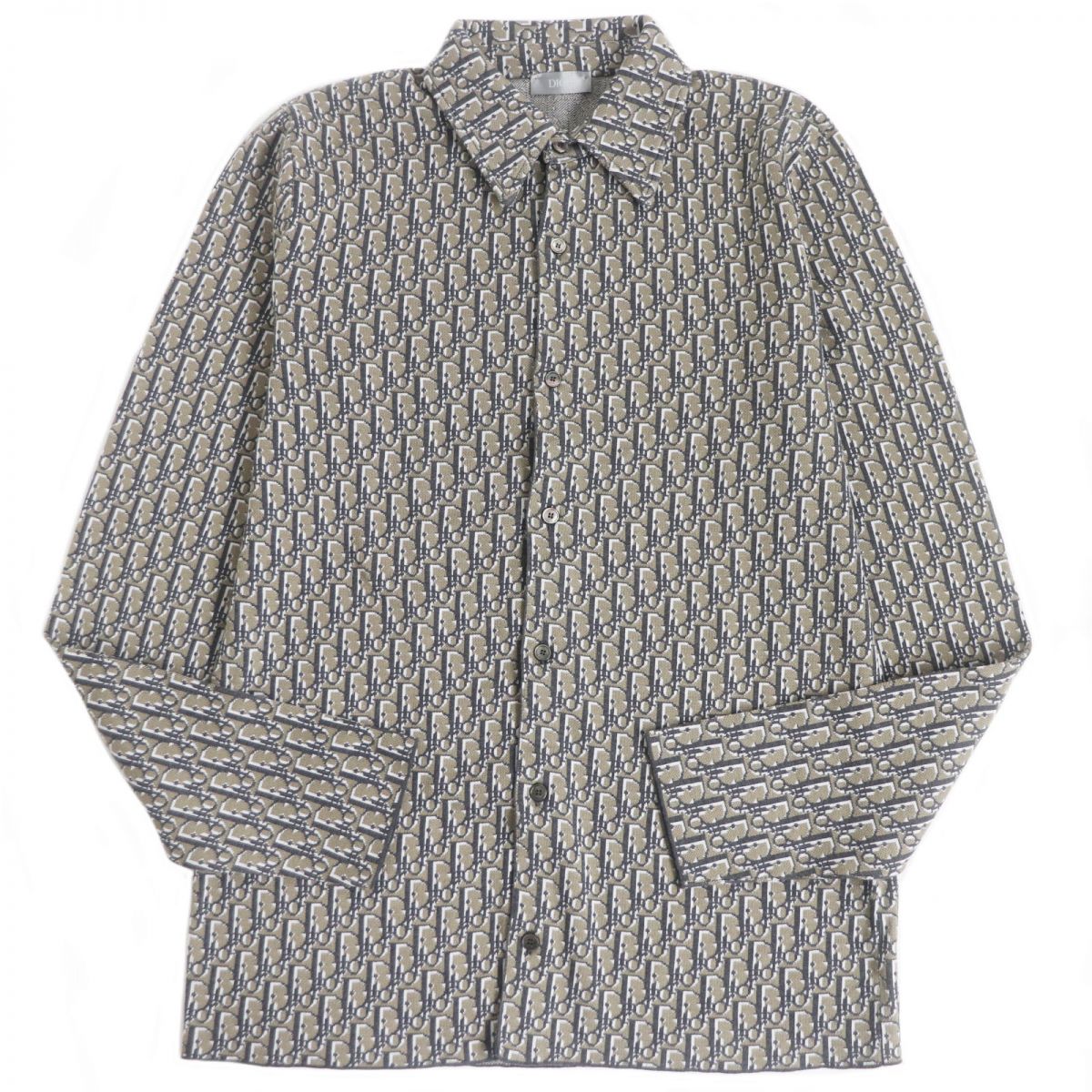 Dior Oblique Logo Knit Overshirt XS Beige