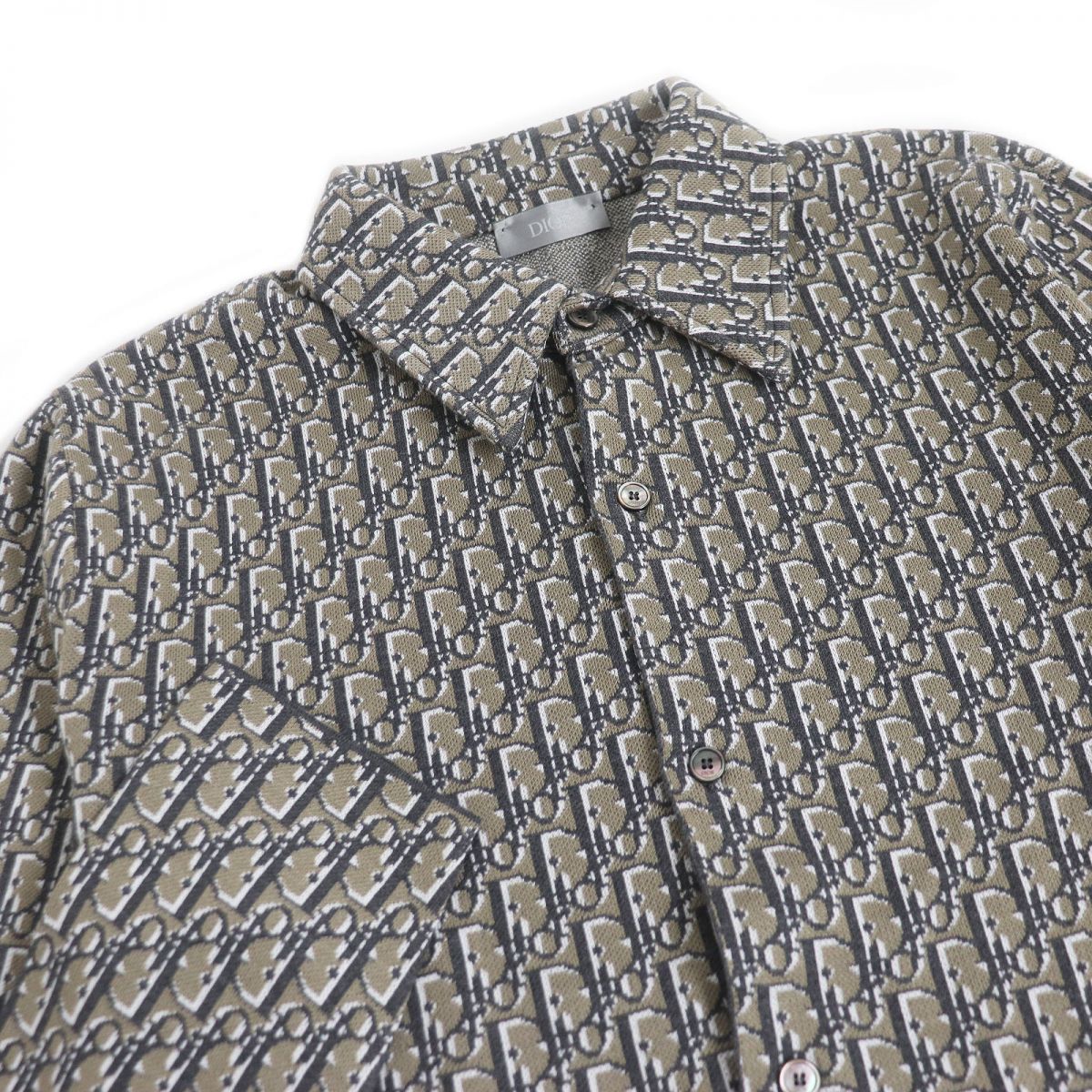 Dior Oblique Logo Knit Overshirt XS Beige