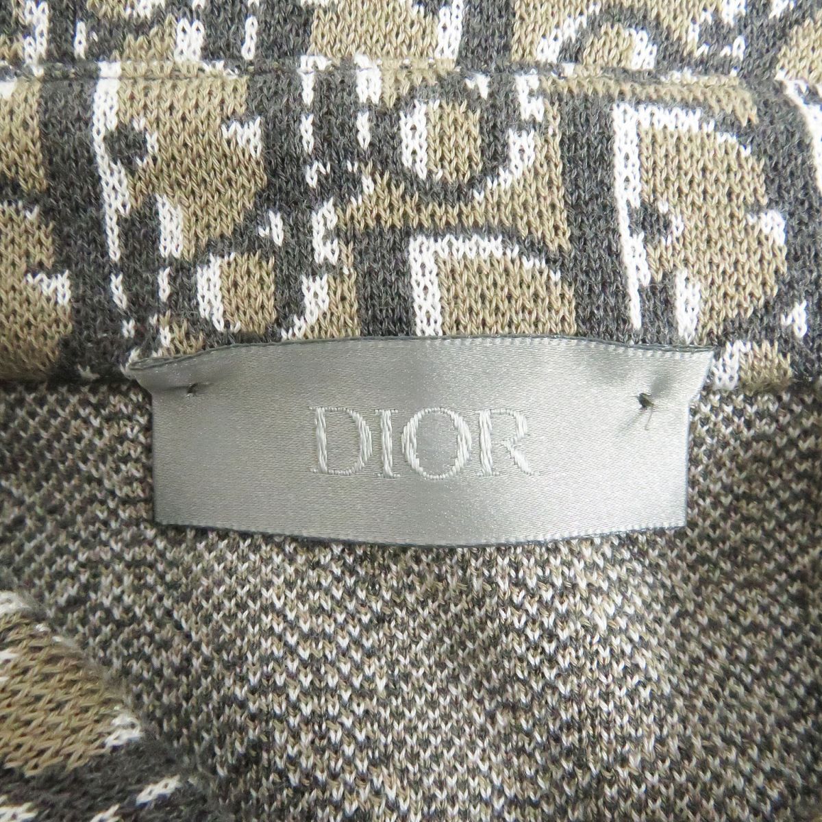 Dior Oblique Logo Knit Overshirt XS Beige