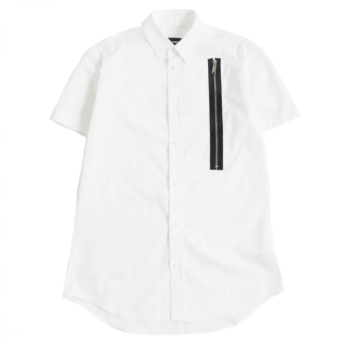 Dsquared2 Zipper Short Sleeve Shirt White