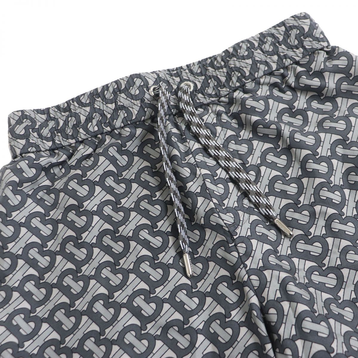 Burberry Silk TB Monogram Shorts Grey XXS