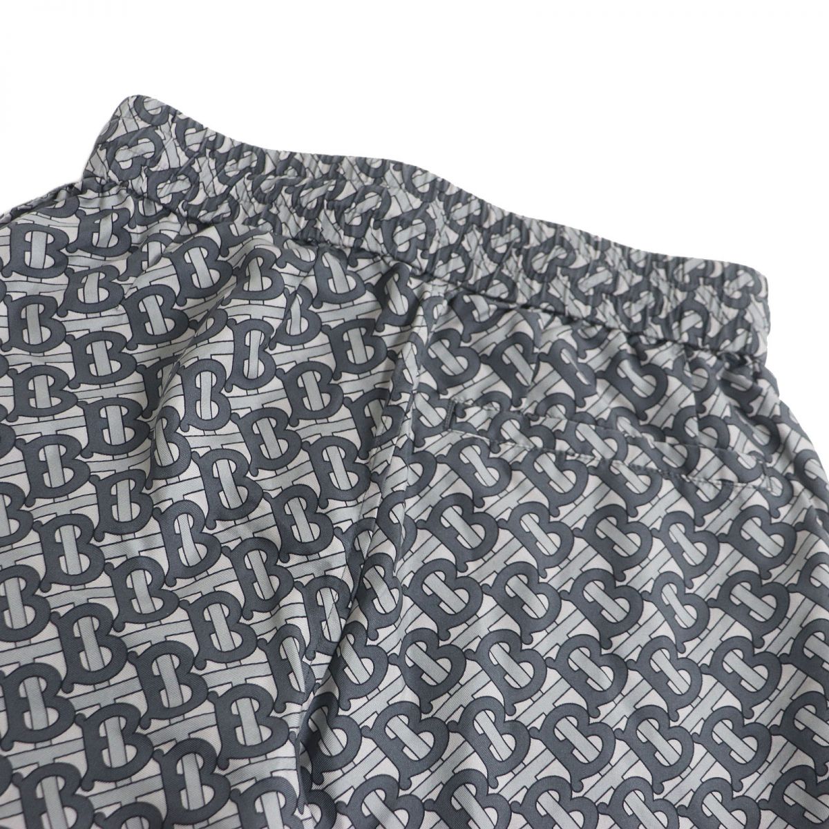 Burberry Silk TB Monogram Shorts Grey XXS