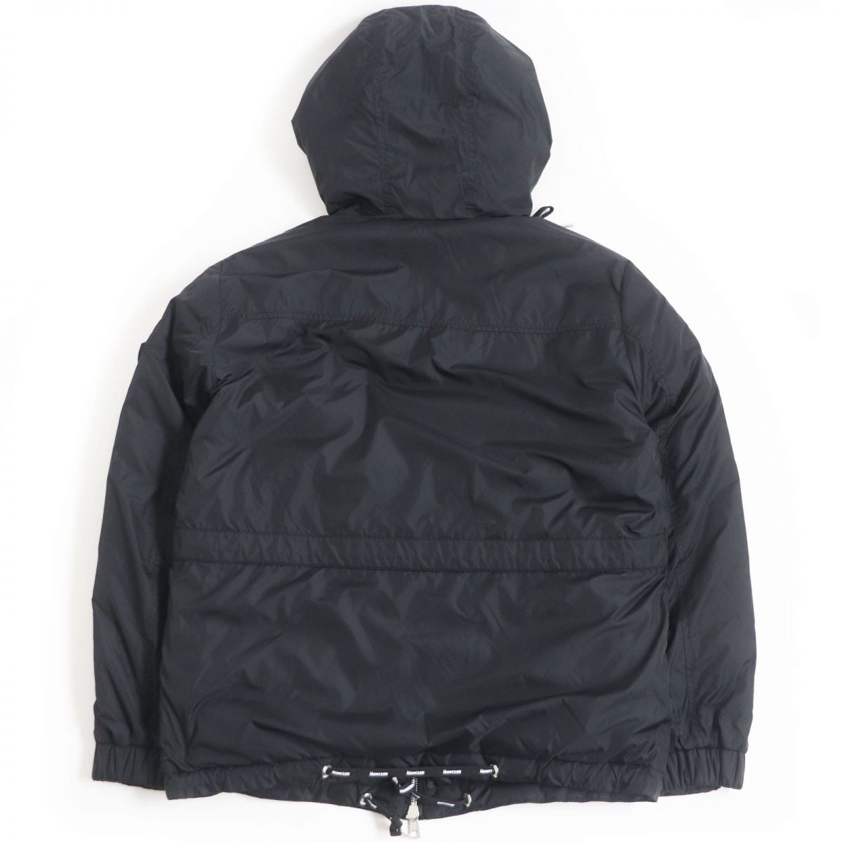 Moncler Logo Patch Hooded Down Jacket Black