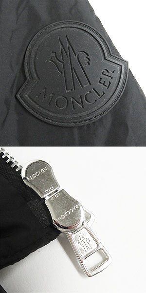 Moncler Logo Patch Hooded Down Jacket Black