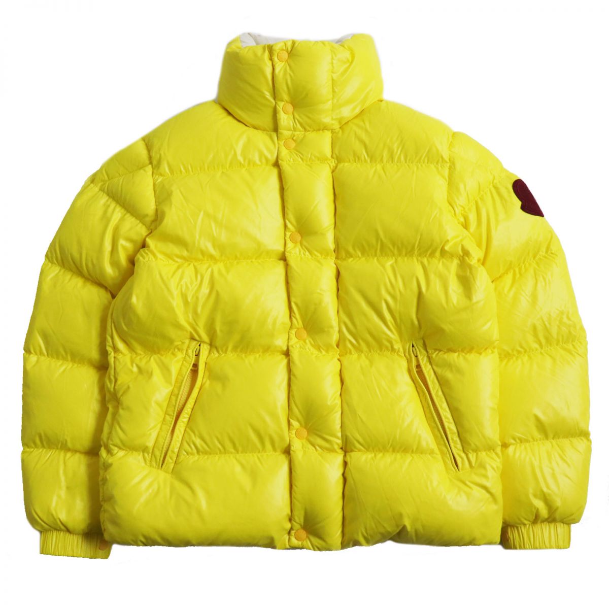 Moncler Dervox Logo Patch Down Jacket Yellow