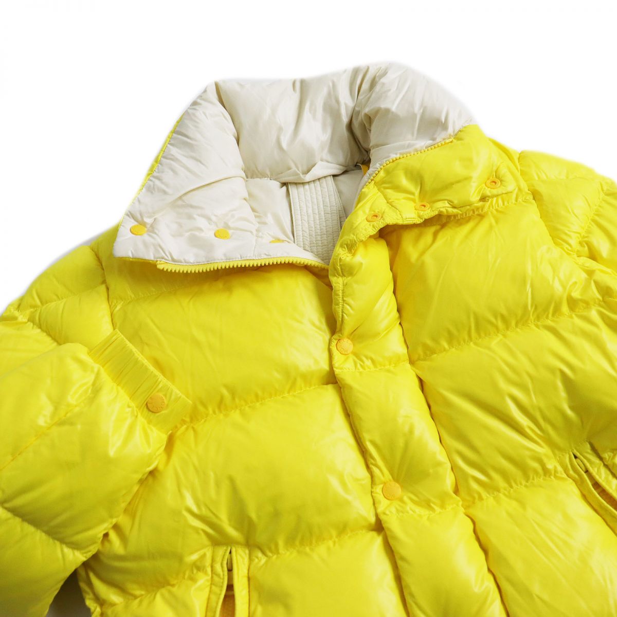 Moncler Dervox Logo Patch Down Jacket Yellow