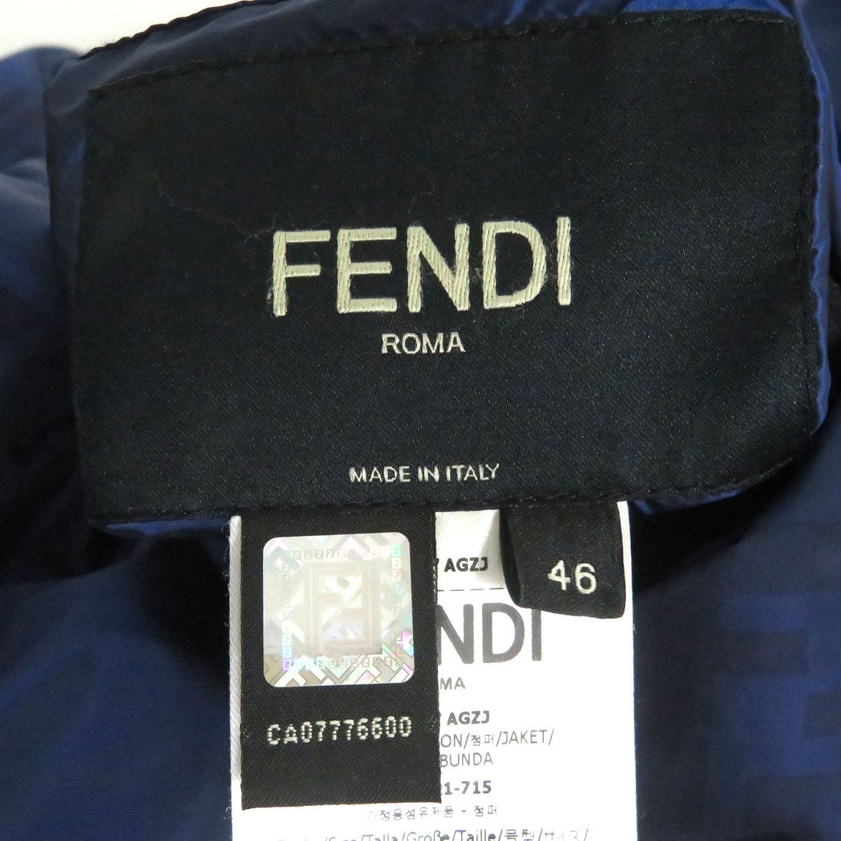 Fendi Reversible Puffy Jacket Blue 46