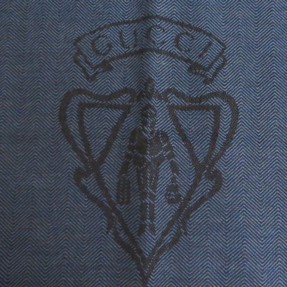 Gucci Wool Crest Logo Herringbone Scarf/Shawl