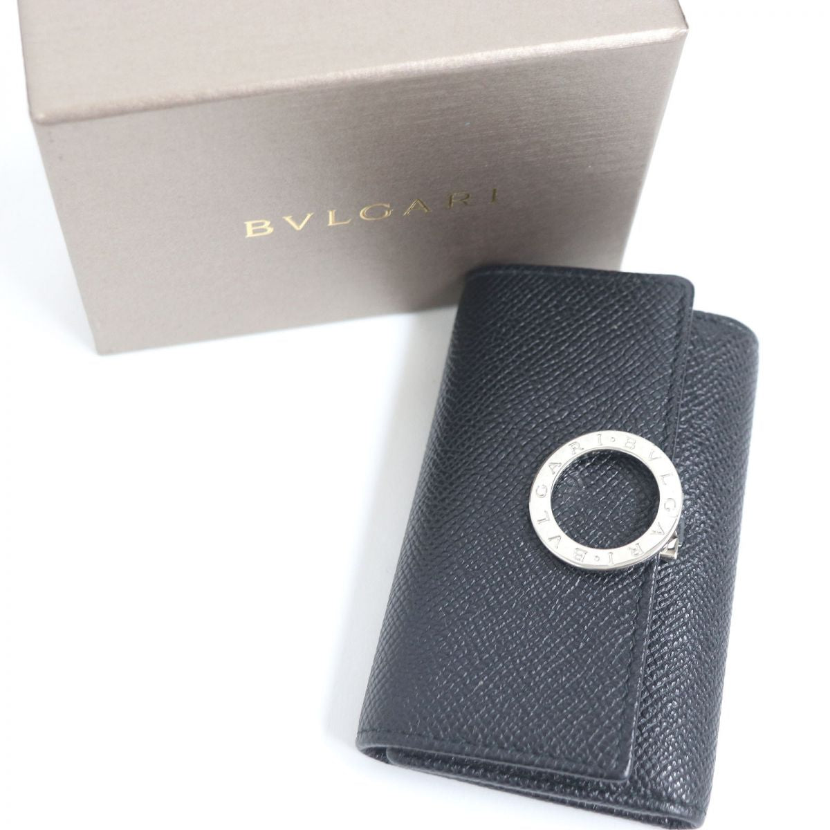 BVLGARI Grained Calf Leather 6-Ring Key Holder