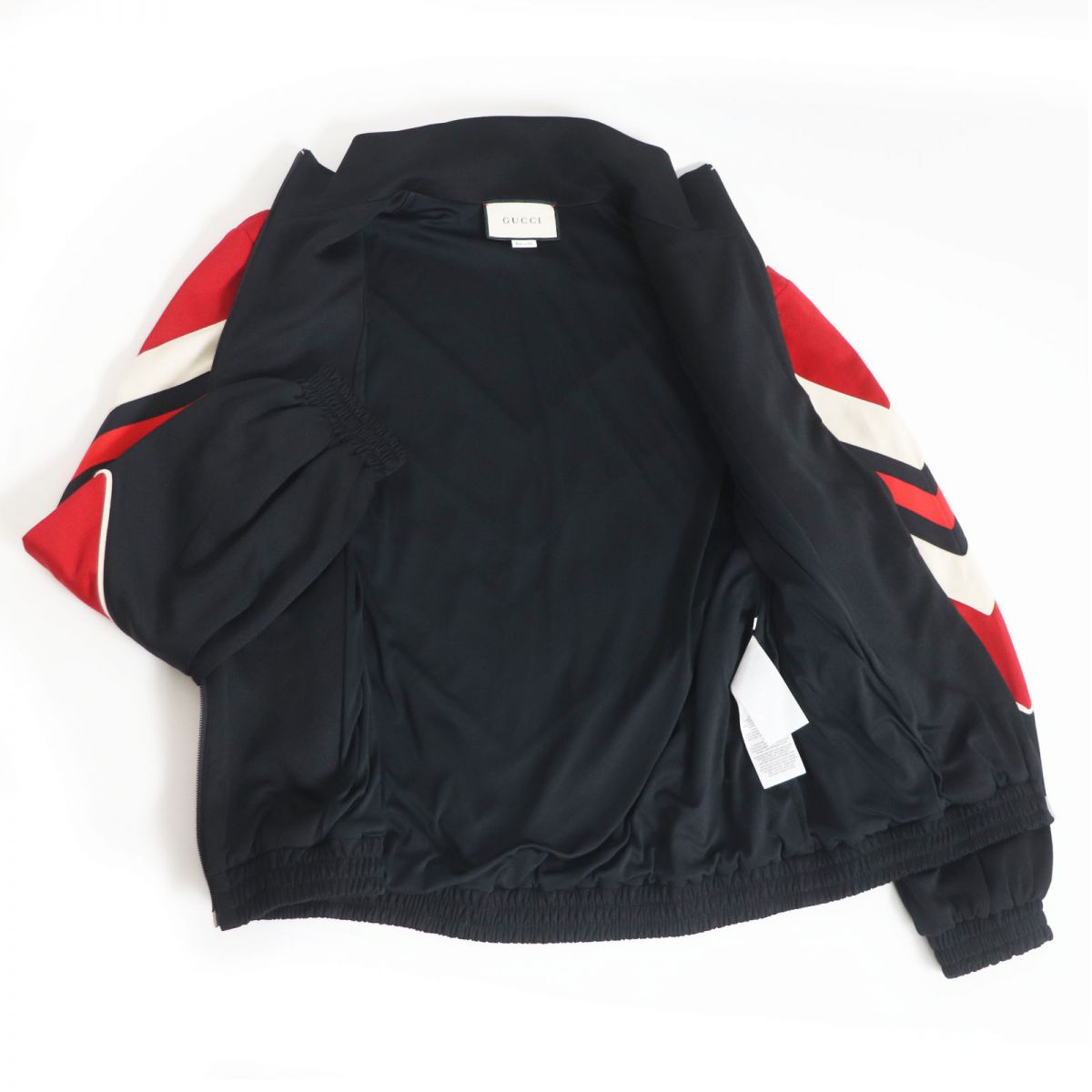 GUCCI Logo Embroidery Zip-Up Track Jacket Black S