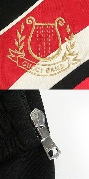 GUCCI Logo Embroidery Zip-Up Track Jacket Black S