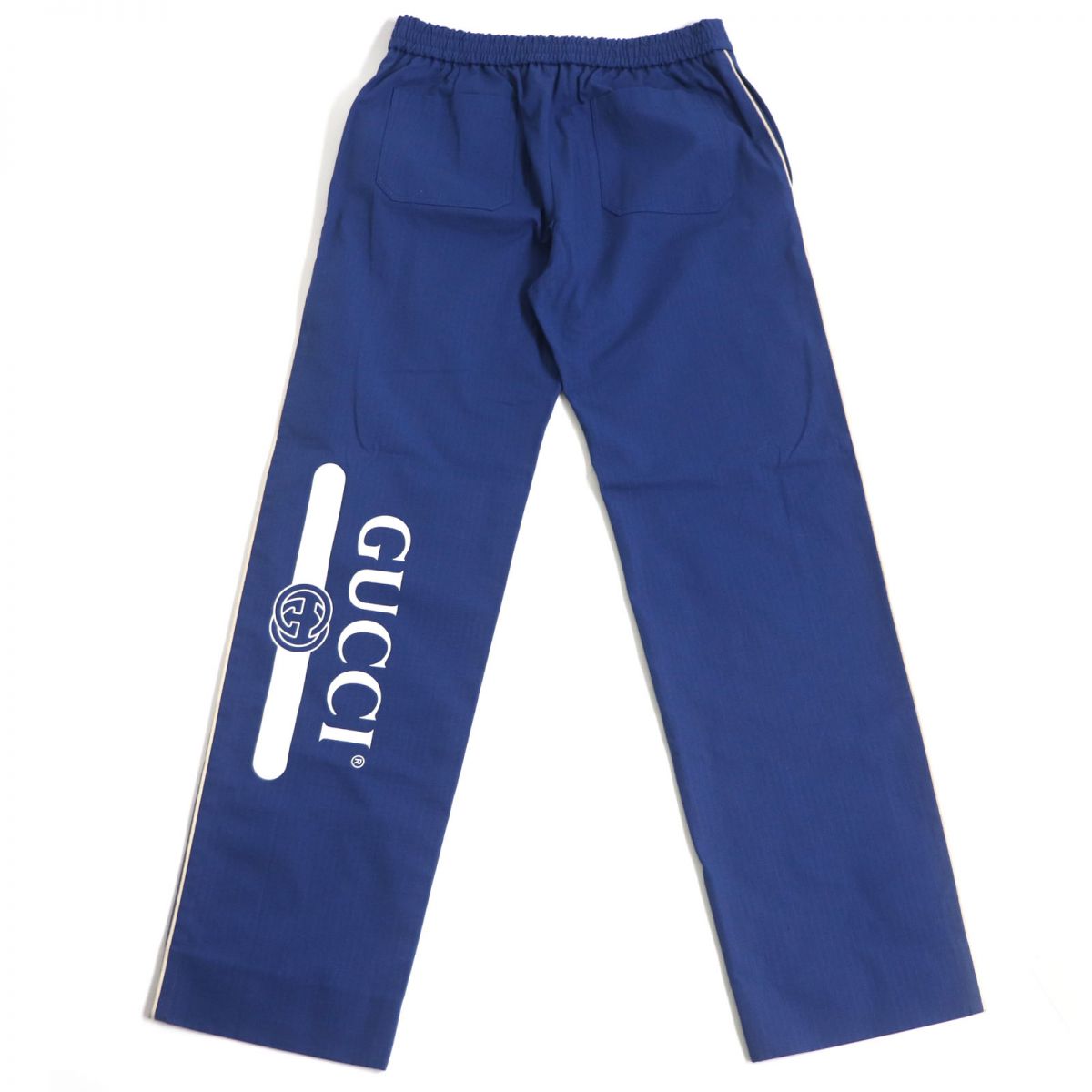 Gucci Logo Print Cotton Jogger Pants Blue 46