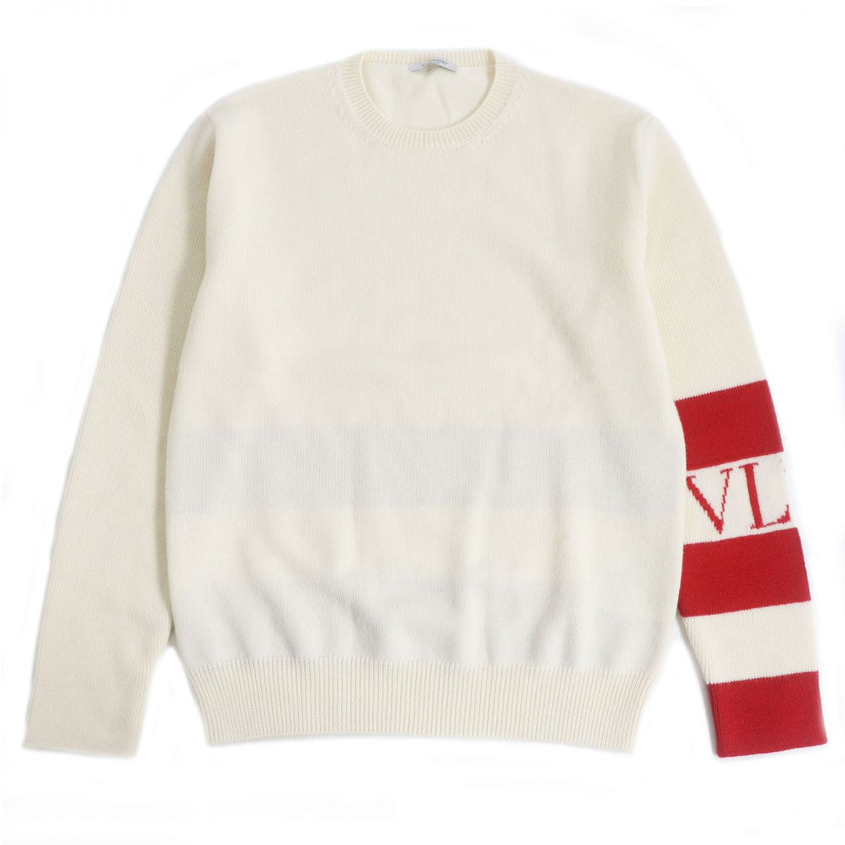 Valentino Wool Sweater VLTN Logo Ivory L