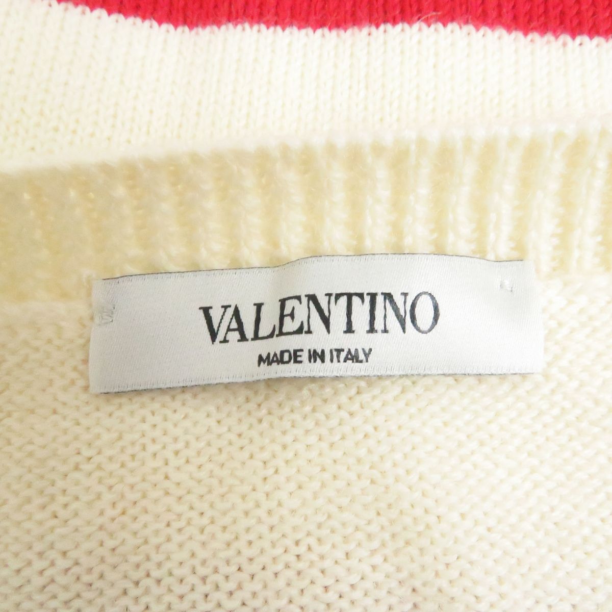 Valentino Wool Sweater VLTN Logo Ivory L