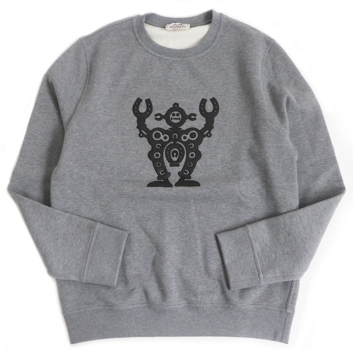 Hermes Lamb Leather Sweatshirt Gray M