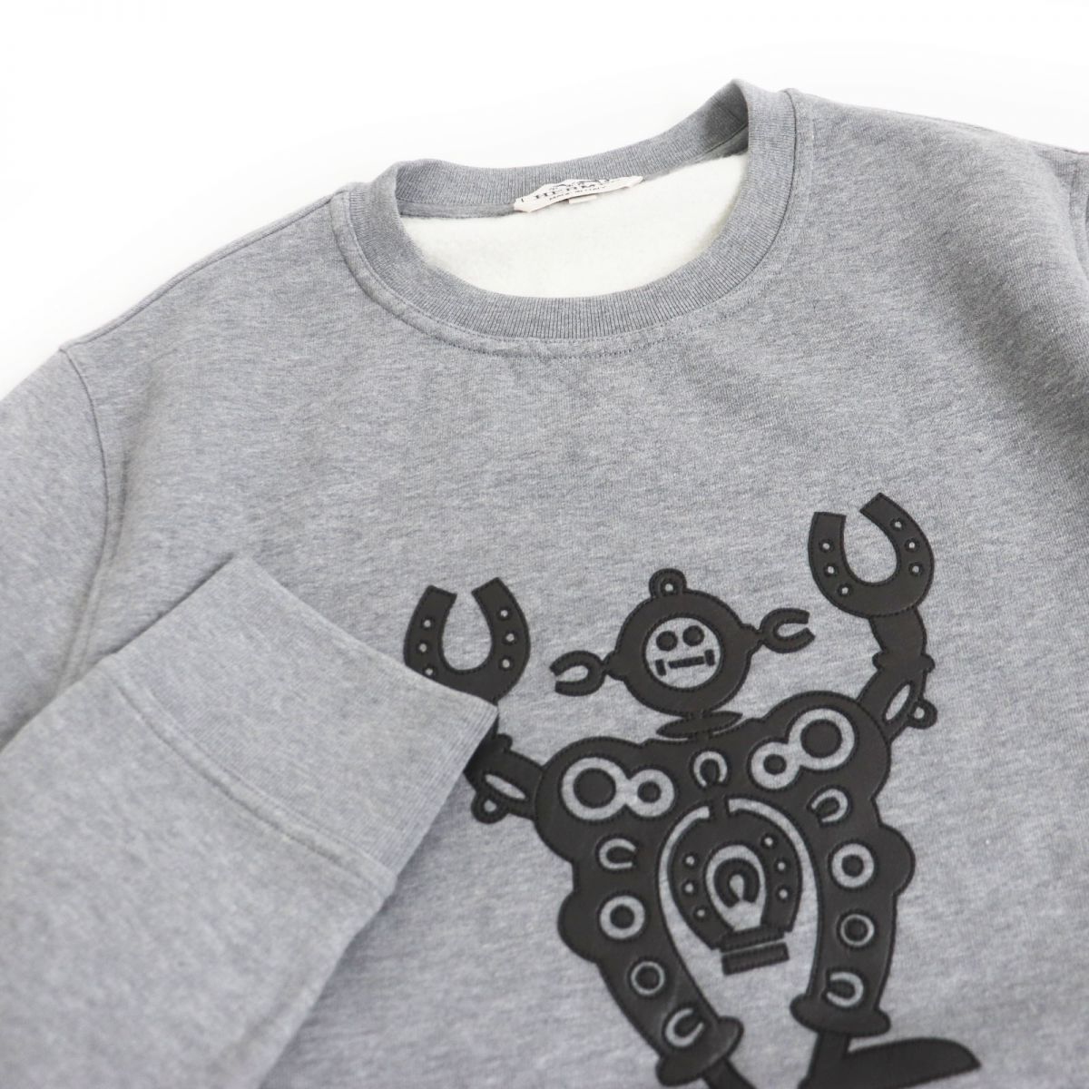 Hermes Lamb Leather Sweatshirt Gray M