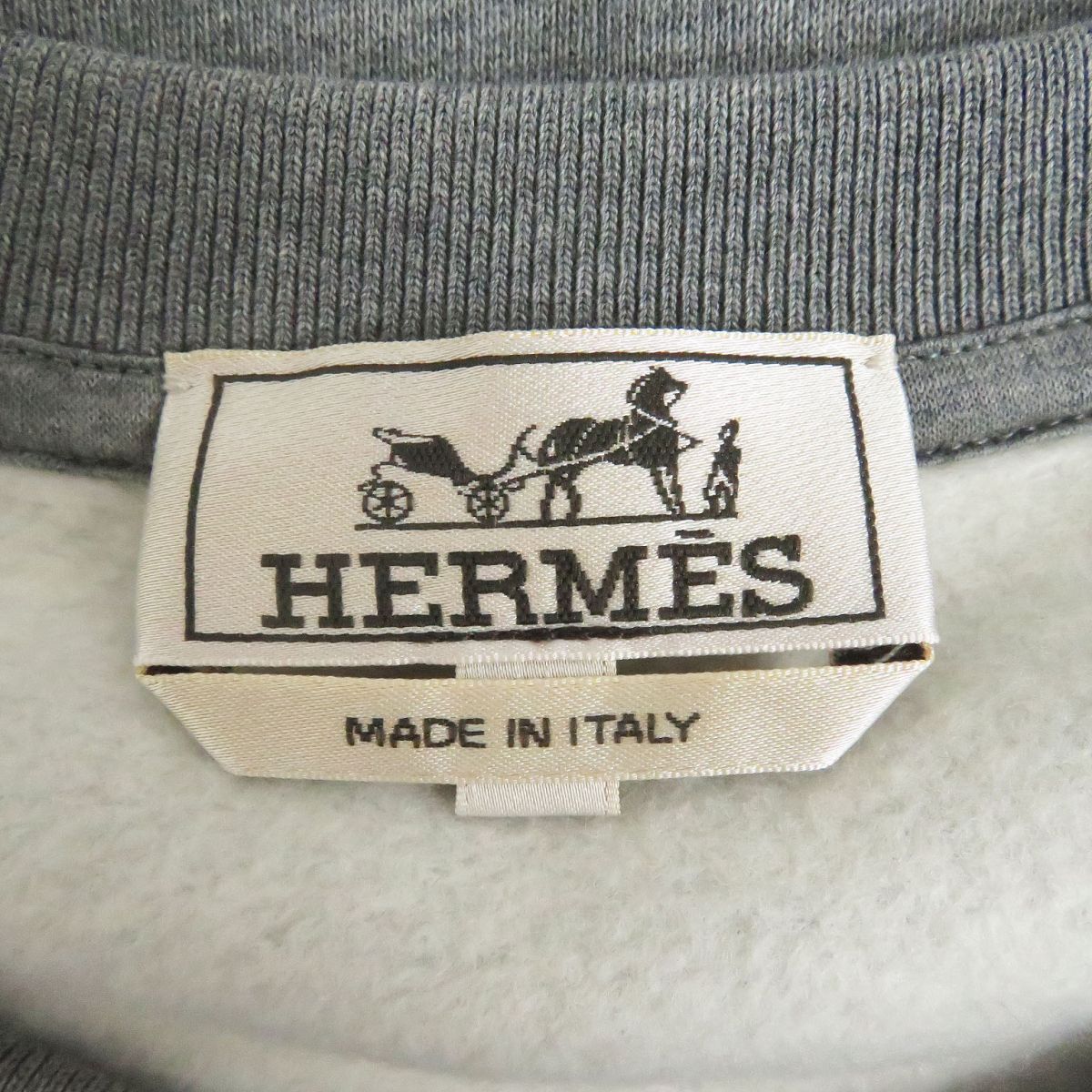 Hermes Lamb Leather Sweatshirt Gray M